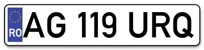 Placuta inmatriculare numar auto  AG-119-URQ, AG 119 URQ, AG119URQ