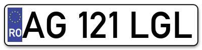 Placuta inmatriculare numar auto  AG-121-LGL, AG 121 LGL, AG121LGL