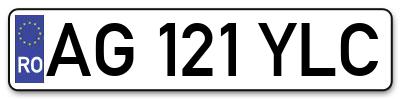 Placuta inmatriculare numar auto  AG-121-YLC, AG 121 YLC, AG121YLC