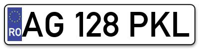 Placuta inmatriculare numar auto  AG-128-PKL, AG 128 PKL, AG128PKL