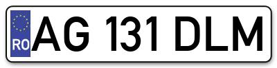 Placuta inmatriculare numar auto  AG-131-DLM, AG 131 DLM, AG131DLM