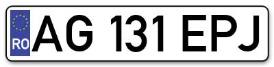 Placuta inmatriculare numar auto  AG-131-EPJ, AG 131 EPJ, AG131EPJ