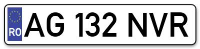Placuta inmatriculare numar auto  AG-132-NVR, AG 132 NVR, AG132NVR