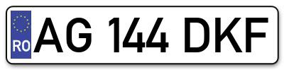 Placuta inmatriculare numar auto  AG-144-DKF, AG 144 DKF, AG144DKF