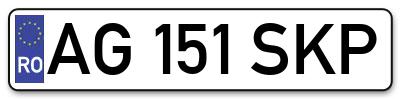 Placuta inmatriculare numar auto  AG-151-SKP, AG 151 SKP, AG151SKP