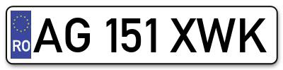 Placuta inmatriculare numar auto  AG-151-XWK, AG 151 XWK, AG151XWK