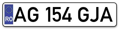 Placuta inmatriculare numar auto  AG-154-GJA, AG 154 GJA, AG154GJA