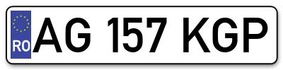 Placuta inmatriculare numar auto  AG-157-KGP, AG 157 KGP, AG157KGP