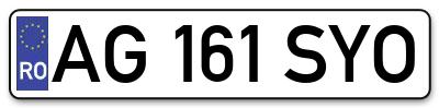 Placuta inmatriculare numar auto  AG-161-SYO, AG 161 SYO, AG161SYO