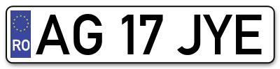 Placuta inmatriculare numar auto  AG-17-JYE, AG 17 JYE, AG17JYE