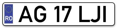 Placuta inmatriculare numar auto  AG-17-LJI, AG 17 LJI, AG17LJI