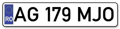 Placuta inmatriculare numar auto  AG-179-MJO, AG 179 MJO, AG179MJO