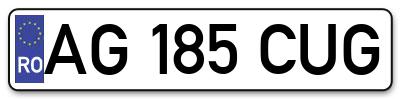 Placuta inmatriculare numar auto  AG-185-CUG, AG 185 CUG, AG185CUG