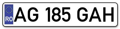 Placuta inmatriculare numar auto  AG-185-GAH, AG 185 GAH, AG185GAH