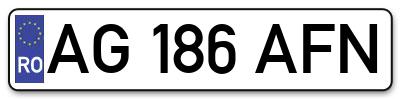 Placuta inmatriculare numar auto  AG-186-AFN, AG 186 AFN, AG186AFN