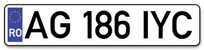 Placuta inmatriculare numar auto  AG-186-IYC, AG 186 IYC, AG186IYC