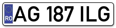 Placuta inmatriculare numar auto  AG-187-ILG, AG 187 ILG, AG187ILG