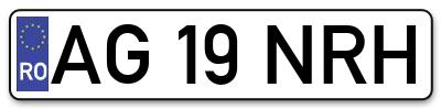 Placuta inmatriculare numar auto  AG-19-NRH, AG 19 NRH, AG19NRH