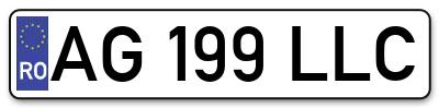 Placuta inmatriculare numar auto  AG-199-LLC, AG 199 LLC, AG199LLC