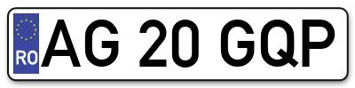 Placuta inmatriculare numar auto  AG-20-GQP, AG 20 GQP, AG20GQP