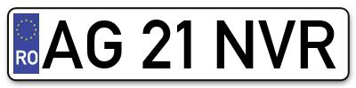Placuta inmatriculare numar auto  AG-21-NVR, AG 21 NVR, AG21NVR