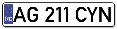 Placuta inmatriculare numar auto  AG-211-CYN, AG 211 CYN, AG211CYN