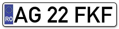Placuta inmatriculare numar auto  AG-22-FKF, AG 22 FKF, AG22FKF