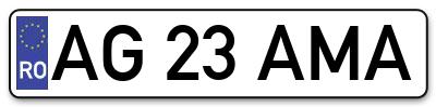 Placuta inmatriculare numar auto  AG-23-AMA, AG 23 AMA, AG23AMA