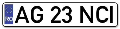 Placuta inmatriculare numar auto  AG-23-NCI, AG 23 NCI, AG23NCI