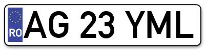 Placuta inmatriculare numar auto  AG-23-YML, AG 23 YML, AG23YML