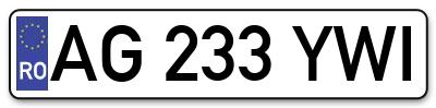Placuta inmatriculare numar auto  AG-233-YWI, AG 233 YWI, AG233YWI