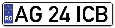 Placuta inmatriculare numar auto  AG-24-ICB, AG 24 ICB, AG24ICB