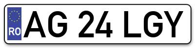 Placuta inmatriculare numar auto  AG-24-LGY, AG 24 LGY, AG24LGY