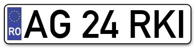 Placuta inmatriculare numar auto  AG-24-RKI, AG 24 RKI, AG24RKI