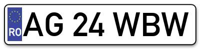 Placuta inmatriculare numar auto  AG-24-WBW, AG 24 WBW, AG24WBW