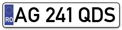 Placuta inmatriculare numar auto  AG-241-QDS, AG 241 QDS, AG241QDS
