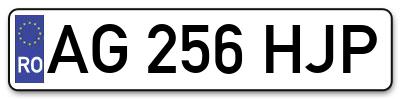 Placuta inmatriculare numar auto  AG-256-HJP, AG 256 HJP, AG256HJP
