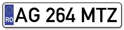 Placuta inmatriculare numar auto  AG-264-MTZ, AG 264 MTZ, AG264MTZ