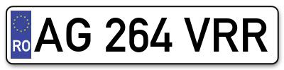 Placuta inmatriculare numar auto  AG-264-VRR, AG 264 VRR, AG264VRR