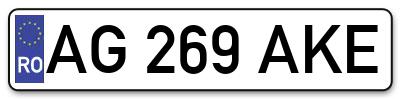 Placuta inmatriculare numar auto  AG-269-AKE, AG 269 AKE, AG269AKE
