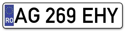 Placuta inmatriculare numar auto  AG-269-EHY, AG 269 EHY, AG269EHY