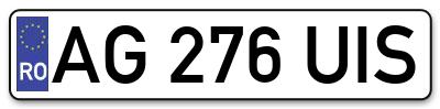 Placuta inmatriculare numar auto  AG-276-UIS, AG 276 UIS, AG276UIS