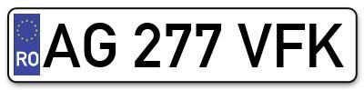 Placuta inmatriculare numar auto  AG-277-VFK, AG 277 VFK, AG277VFK