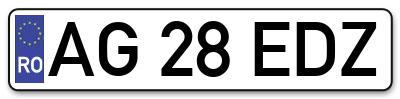 Placuta inmatriculare numar auto  AG-28-EDZ, AG 28 EDZ, AG28EDZ