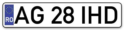 Placuta inmatriculare numar auto  AG-28-IHD, AG 28 IHD, AG28IHD