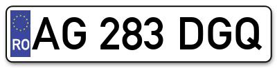 Placuta inmatriculare numar auto  AG-283-DGQ, AG 283 DGQ, AG283DGQ