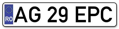 Placuta inmatriculare numar auto  AG-29-EPC, AG 29 EPC, AG29EPC