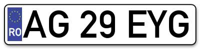 Placuta inmatriculare numar auto  AG-29-EYG, AG 29 EYG, AG29EYG