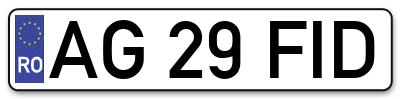 Placuta inmatriculare numar auto  AG-29-FID, AG 29 FID, AG29FID