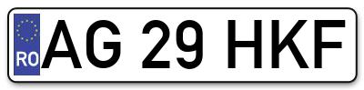 Placuta inmatriculare numar auto  AG-29-HKF, AG 29 HKF, AG29HKF
